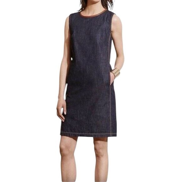 Ralph Lauren Denim Sleeveless A-line Dress Size 12 - Picture 1 of 7